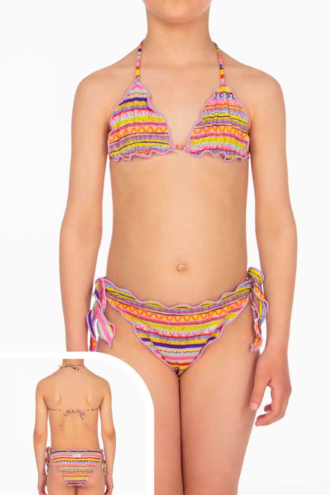 BIKINI TRIANGOLO BAMBINA FUCSIA MJ24-1500 X1 ME FUI